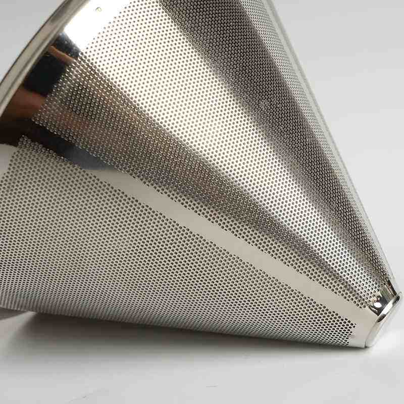 博恩F-412双层不锈钢过滤网壶过滤咖啡批发咖啡机过滤器锥形