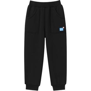 拓路者儿童冬季裤子男童加绒加厚秋冬保暖长裤中大童柔软厚绒裤子