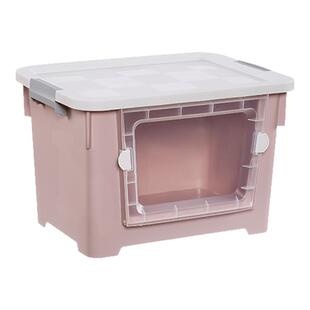 大号收纳箱子前开式塑料整理箱装衣服储物箱多功能杂物筐收纳盒子