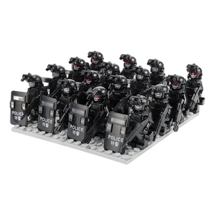 特种兵军事积木人仔特警战狼士兵哨塔适用乐高拼装益智玩具男孩子