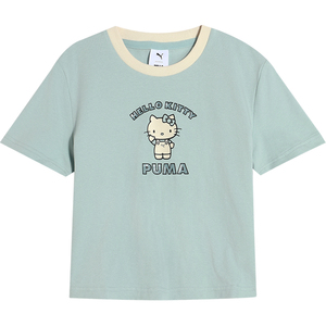 Puma/彪马正品HELLOKITTY联名女士印花时尚短款休闲T恤631613-67