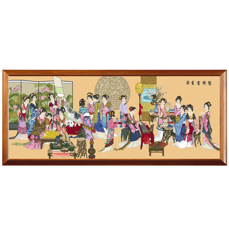 客厅人物钻石画满钻AB彩十二金钗