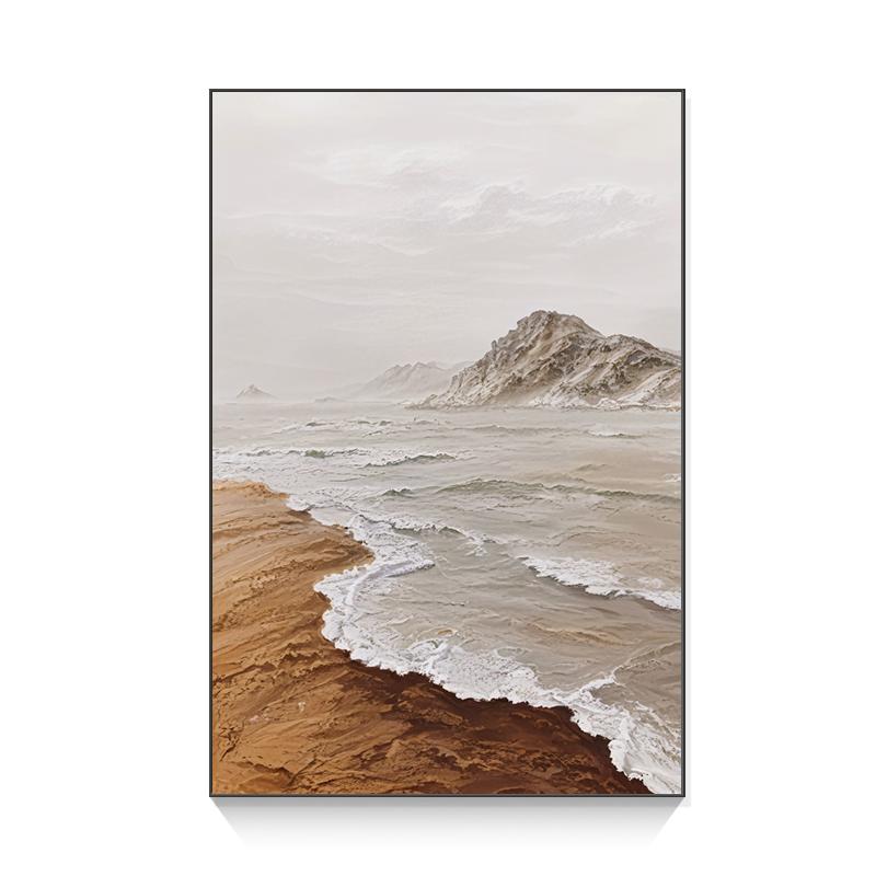 简约客厅装饰画海浪落地画