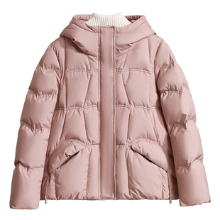 中年妈妈冬装短款连帽羽绒服2025新款中老年女装洋气加厚防寒外套