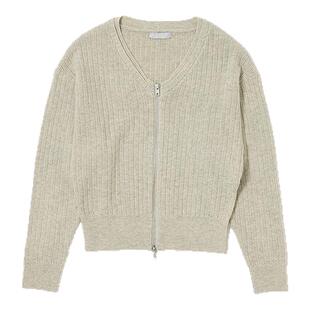 MOUSSY春季新品韩系慵懒风双头拉链V领针织开衫010IA370-4301