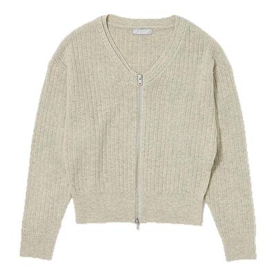 MOUSSY秋季新品韩系慵懒风双头拉链V领针织开衫010IA370-4301