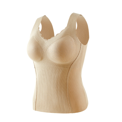 古今秋纯色山羊毛保暖背心