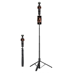 W&P适用DJI大疆pocket3三脚架铝合金自拍杆手持可延长落地支架拍摄运动相机手机桌面旅游伸缩三角架演唱会