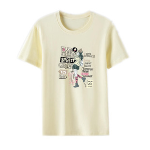 品牌折扣女装外贸捡漏洋气正肩宽松纯棉短袖t恤潮流时尚半袖上衣