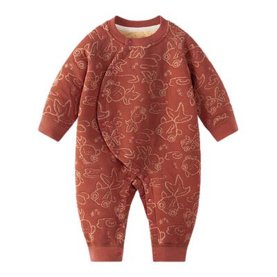 【拜冬年服】婴儿连体衣红色过年喜庆冬季保暖夹棉新生儿宝宝衣服