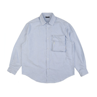 NP男装春装日系复古条纹衬衫cityboy宽松长袖衬衣潮牌户外上衣