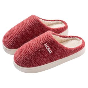 防滑棉拖鞋女款老年人冬季2025新款室内家居保暖妈妈红色拖鞋男士