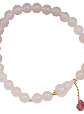 18K金天然冰藕和田玉碧玺手串女