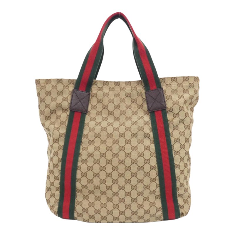 中古GUCCI古驰帆布手提女包