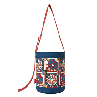 彩衣堂国风复古手拎单肩腋下斜挎通勤水桶包中式红汉服礼物送妈妈