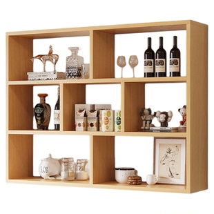 吊柜墙壁柜墙上置物架壁挂式书架壁挂墙面收纳储物柜创意实木架子