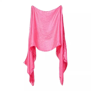 夏季纯色丝巾度假风套头防晒披肩女百搭洋气薄款宽松防晒旅游外搭