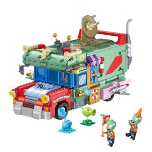 古迪积木植物大战僵尸玩具戴夫时光穿梭机男孩的拼装益智拼插游戏