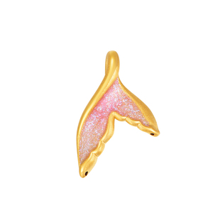 明牌珠宝黄金美人鱼尾吊坠 硬金粉嫩项坠足金女款小挂件ASY0620