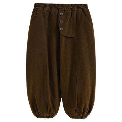 男童复古纯棉加绒休闲裤冬装