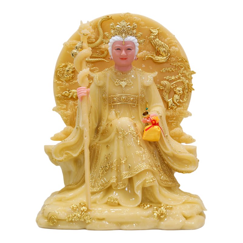 黑老太太神像黑妈妈像体真身汉白玉堂口四大家族铁刹山供奉摆件