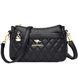 品牌专柜牛皮女包斜挎包真皮包包2026新款菱格小包时尚手提单肩包