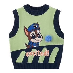 汪汪队男童针织马甲秋装2025新款纯棉儿童背心秋季男宝宝男孩上衣