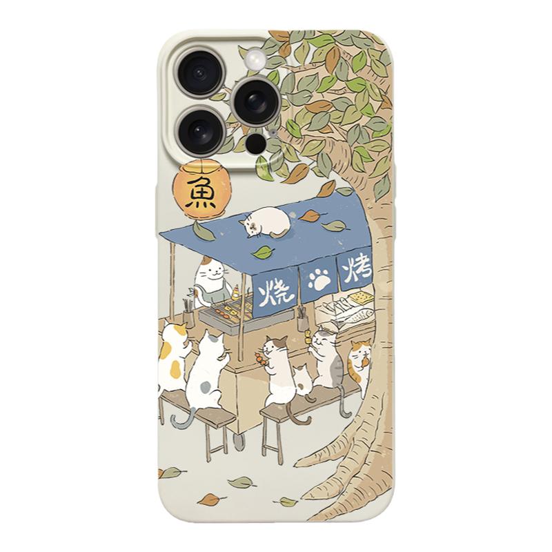 甲方苹果硅胶可爱猫咪情侣手机壳