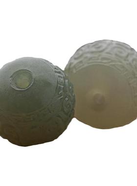 天然和田玉回纹珠文玩配