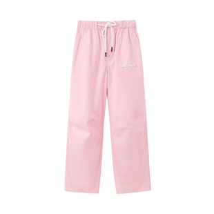 URLAZH有兰夏季新款芭蕾粉甜酷复古工装风直筒宽松休闲降落伞裤女