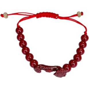 宝宝朱砂手链天然紫金砂手编绳朱砂手串原石矿粉压制