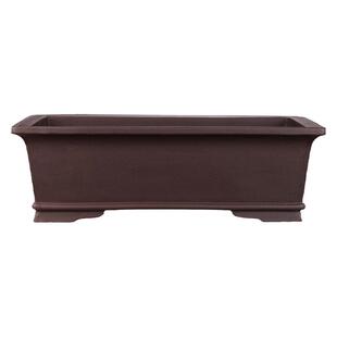 高端精品紫砂花盆四方盆陶瓷造景花盆高档马槽长方形盆景专用花盆