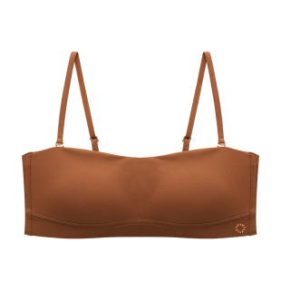 Relax young青仰半杯内衣女无钢圈抹胸内搭薄款小胸聚拢美背文胸