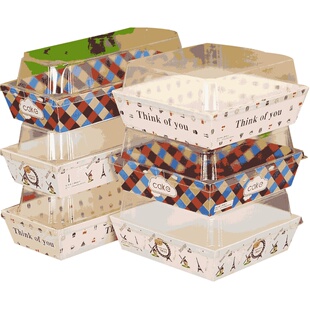 三明治包装盒 毛巾卷西点泡芙班戟肉松小贝瑞士卷蛋糕盒子打包盒