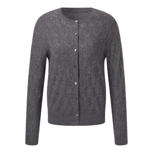 首降5折|歌莉娅全羊绒毛衣开衫女秋冬高级感老钱风穿搭上衣