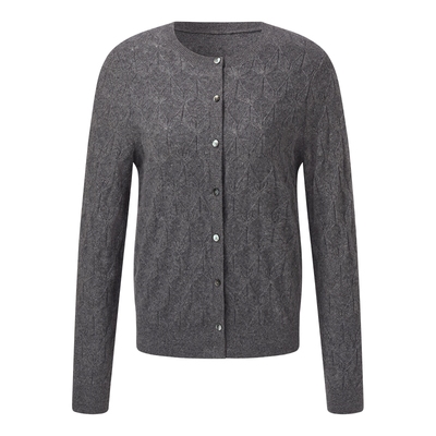 歌莉娅冬季复古全羊绒开衫上衣女