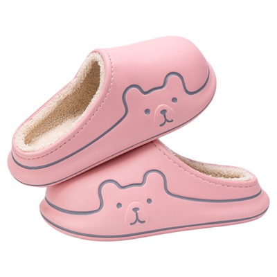 防水棉拖鞋女秋冬季居家加绒保暖