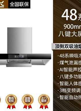 新飞家用顶吸油烟机T型厨房免拆洗大吸力抽油烟机直吸款自动清洗