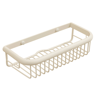 标帕全铜奶油白卫生间四方网篮置物架浴室洗手淋雨间壁挂收纳架子