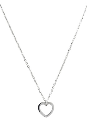 原创ins简约轻奢镂空爱心吊坠钛钢项链锁骨链潮女可爱百搭毛衣链