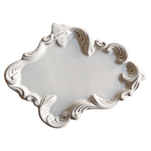 中古风陶瓷餐盘浮雕甜品蛋糕盘家用西餐盘子水果碗复古首饰展示盘