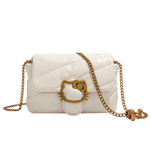 【官方授权】HelloKitty凯蒂猫正版联名包包女斜挎金属链条小方包