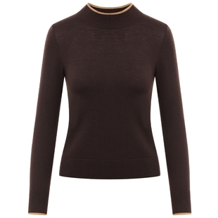 LANCY/朗姿2024冬季新款羊毛百搭多色打底针织衫女士保暖亲肤毛衣