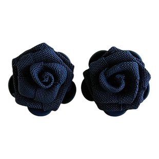 小众绝美蓝色玫瑰耳钉女法式复古优雅纯银针耳环高级感花朵耳饰品