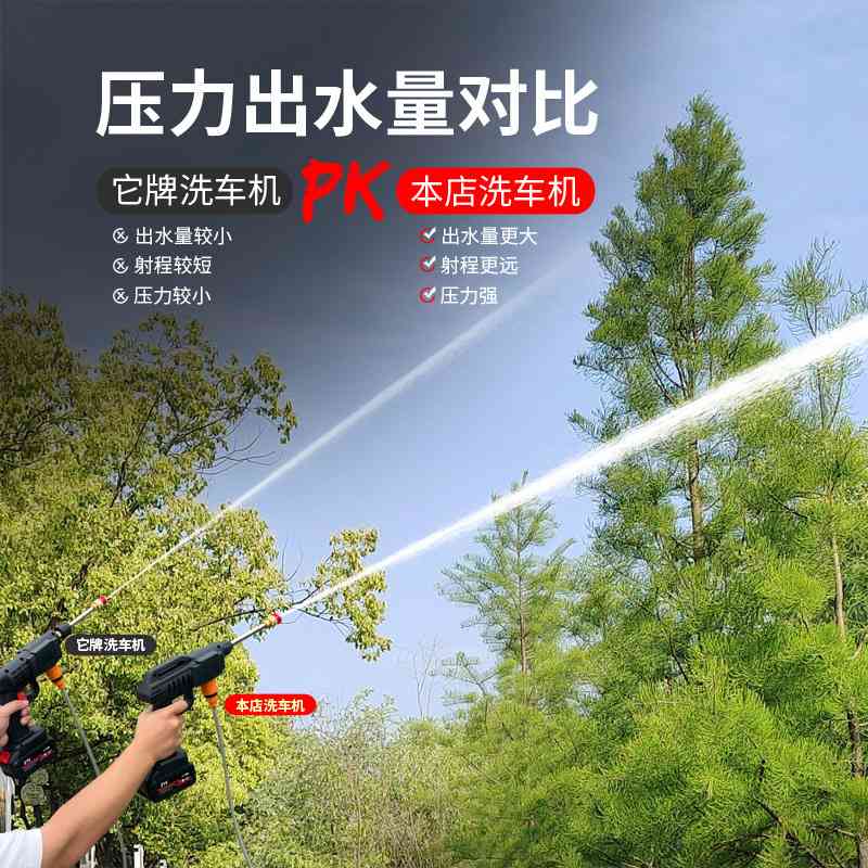 无线高压洗车水枪家用锂电池水枪无线车用电动便捷清洗机洗车神器