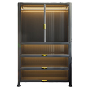 家用阳台储物柜靠墙一体防水防晒置物架落地收纳柜铁皮衣柜杂物柜