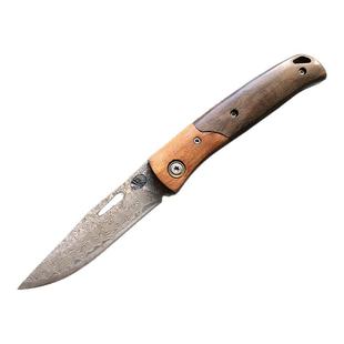 大马士革钢刀正品户外折叠刀锻打小刀锋利高硬度折刀花纹钢水果刀