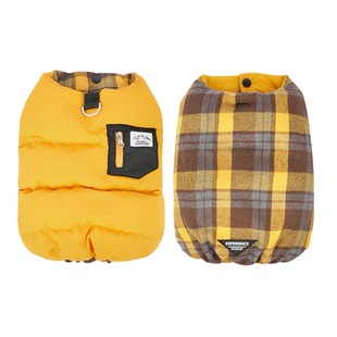 宠物狗冬装开衫棉服牵引双面马甲雪纳瑞泰迪比熊加厚保暖棉衣坎肩