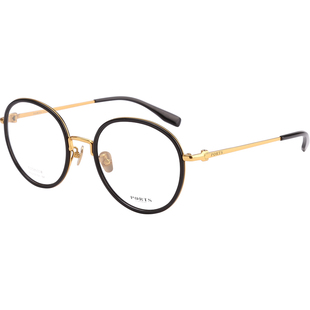 PORTS眼镜架男女复古圆框文艺近视钛材眼镜框黑框POU12701