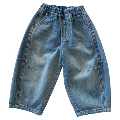 男女童90-130码宽松牛仔萝卜裤